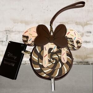 Loungefly Brown and Cream Disney Wristlet